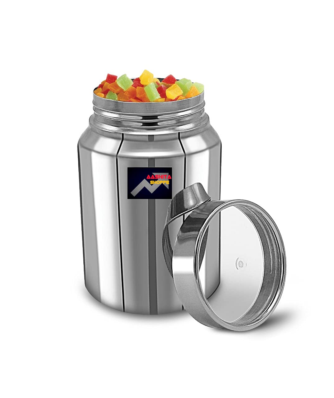 Aashita Shoppe Multi Purpose Stainless Steel Storage Container (Silver) With Transparent Lid, Capacity  500 Gms  500 Ml Steel 