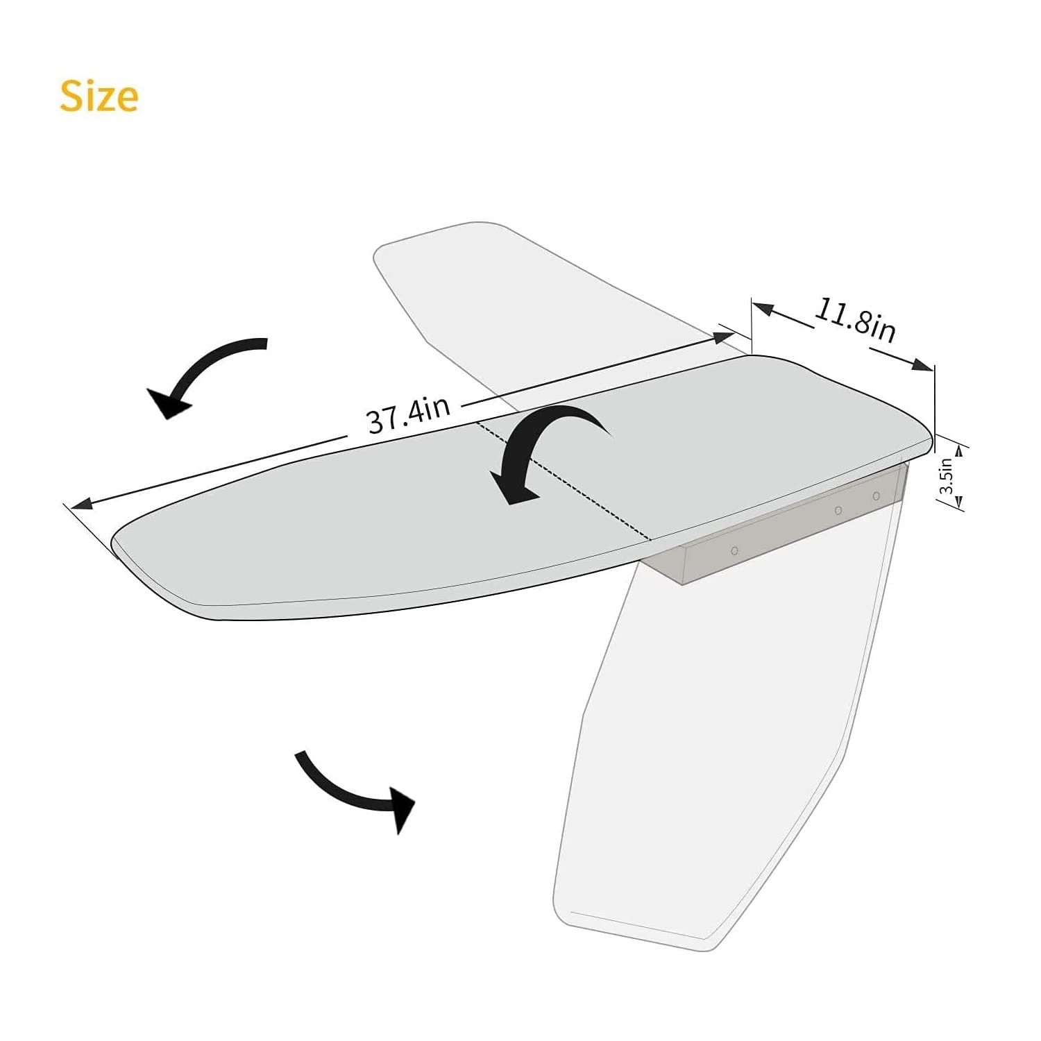 uyoyous Heavy Duty Ironing Board 37''x13'' Extreme Stability Wall Mount Ironing Board Professional Space Saving Folding Ironing Board with Heat Resistant Cover for Home Laundry Room Dorm White&Grey