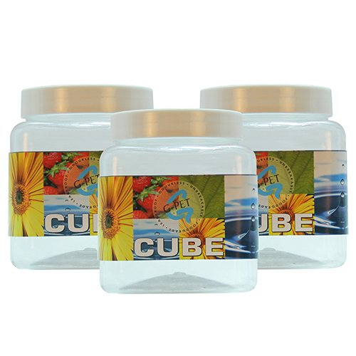 GPet Cube Plastic Container Clear (3, 750Ml) Plastic Grocery Containerplastic Grocery Container | Home Kitchen Container | Plas