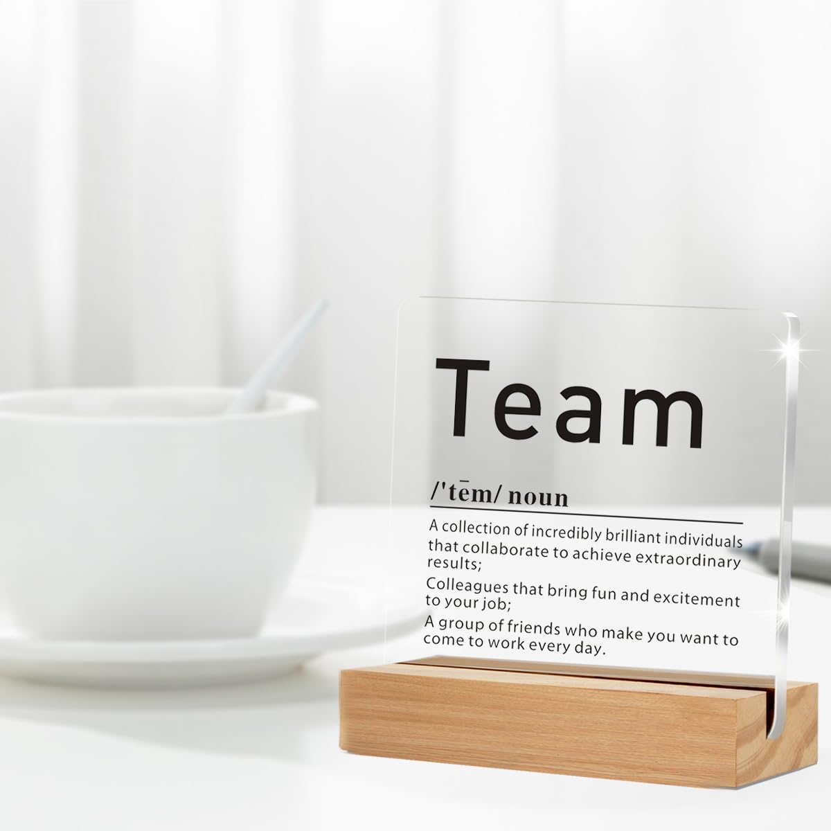 Brkpy Office Gifts for Women & Men, Work Decor, Team Definition Clear Acrylic Sign, Grinch Office Decorations for Desk & Table