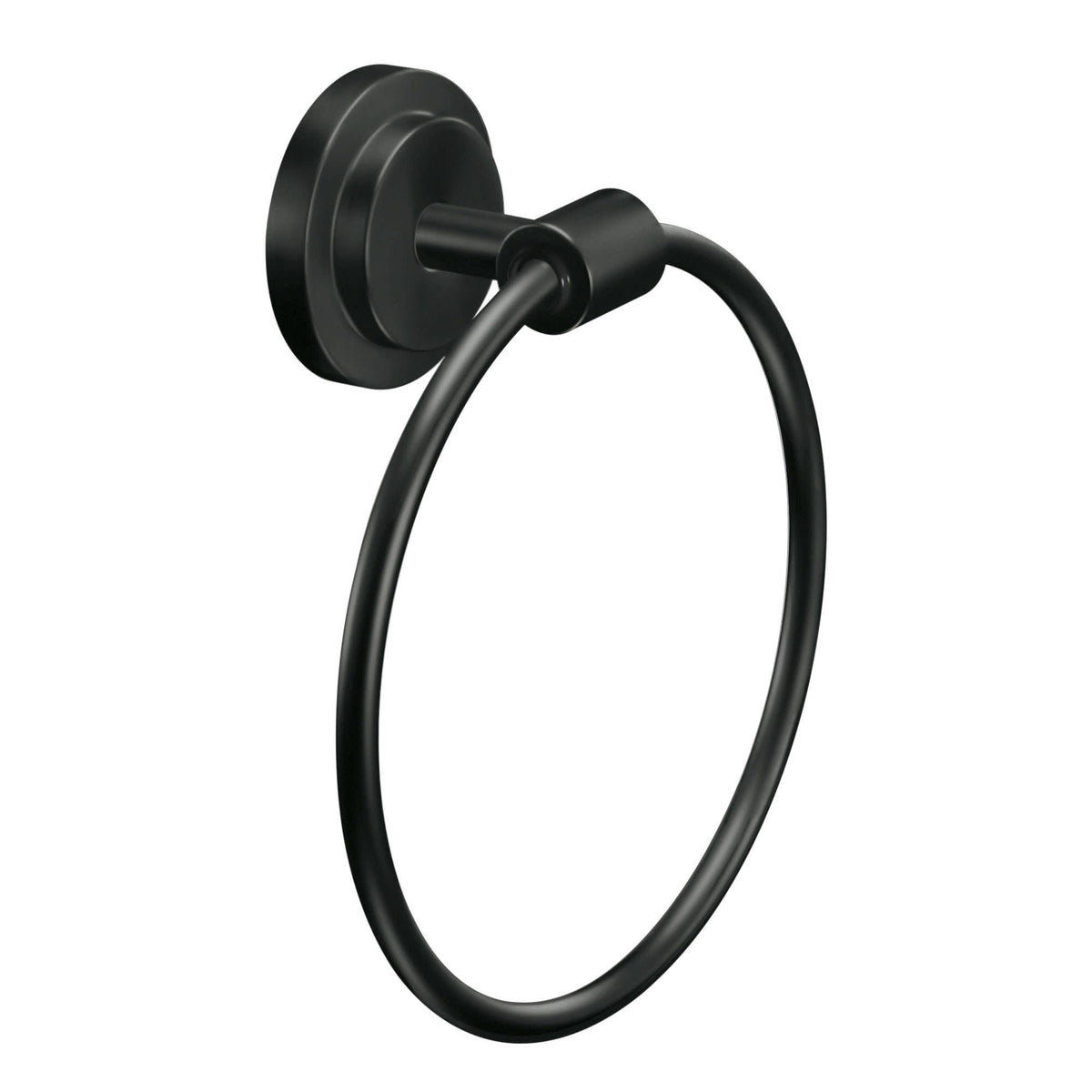 Moen Dn0786Bl Iso Collection Bathroom Hand Towel Ring, Matte Black