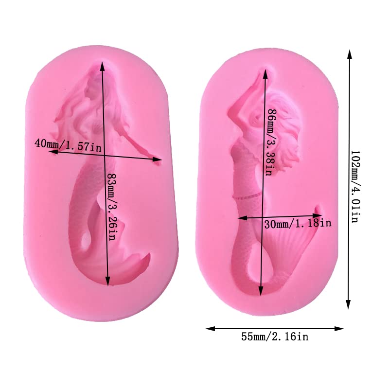 Cestony 4Pcs/Set Mermaid Silicone Molds For Diy Cake Fondant Biscuit Cookies Soap Sugar Pudding Chocolate Hard Candies Dessert C