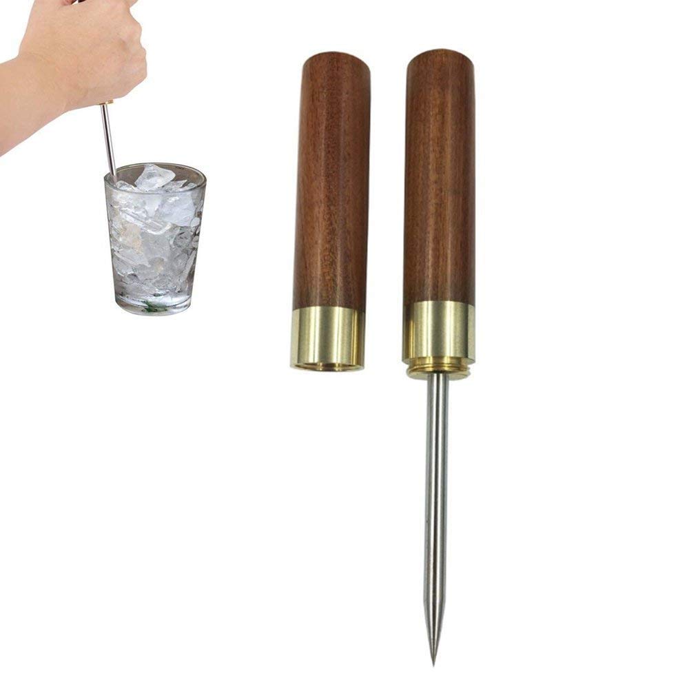 Comboss Ice Pick 6.7'' Ultra Sharp Stainless Steel With Safety Cover,Wood Handle (Red Sandal Wood)