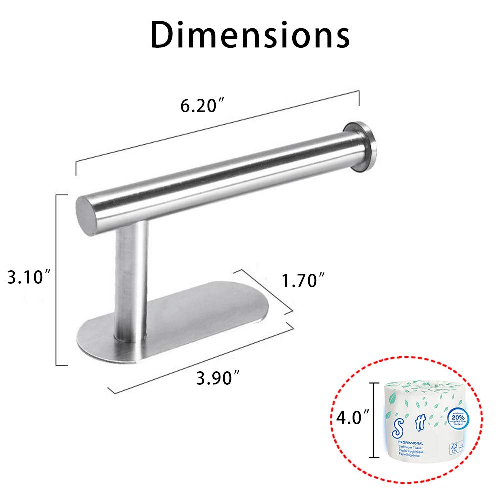 DGWHYC 3M Toilet Paper Holder no Drilling for Bathroom and Washroom  SUS304 Stainless Steel Brushed Nickel (Silver)  DG-TPA22