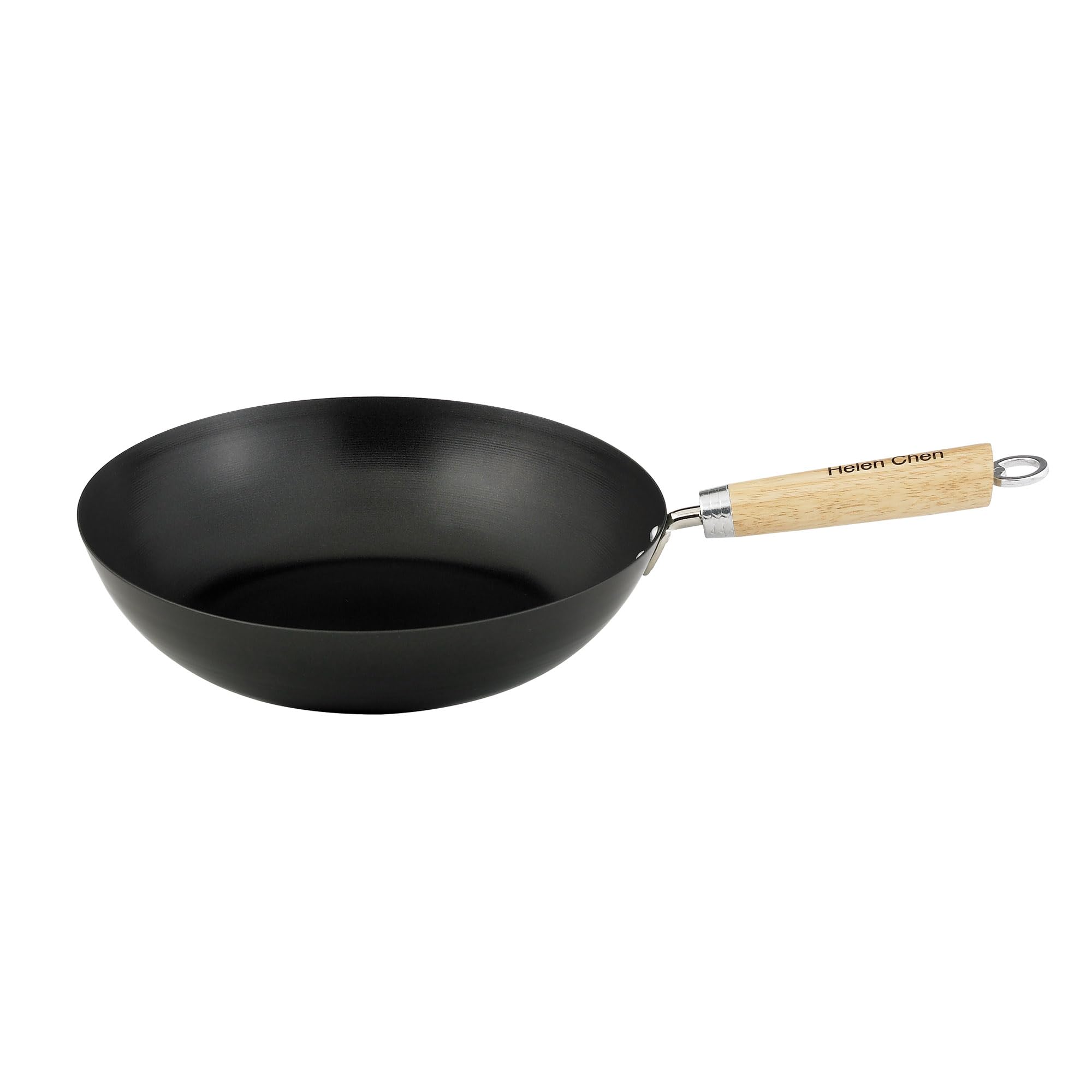 Helen'S Asian Kitchen Wok, Non-Stick Xylan With Bamboo Handle, 12-Inches