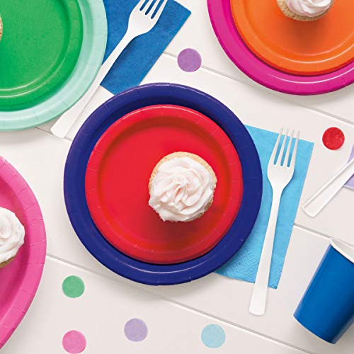 Lovely True Navy Blue Solid Round Dinner Plates - Vibrant 9'' (Pack of 16) - Sturdy & Stylish - Perfect for Birthdays  Showers & Celebrations