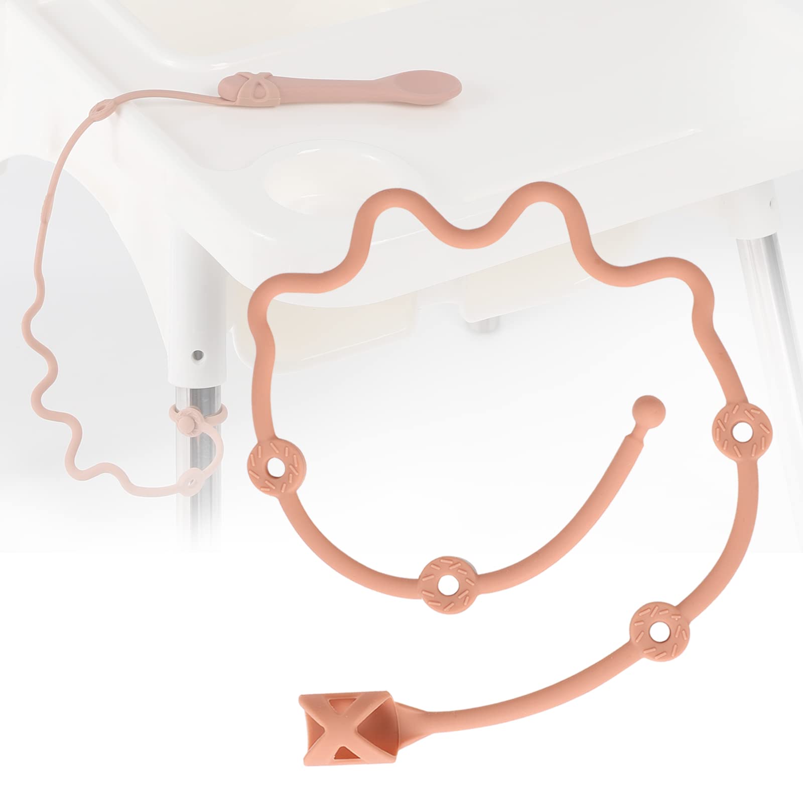 Baby Spoons Self Feeding 6 Month,SMAutoLife Toddler Utensils Holder Strap Food Grade Silicone Keep Fork and Spoon Off The Floor