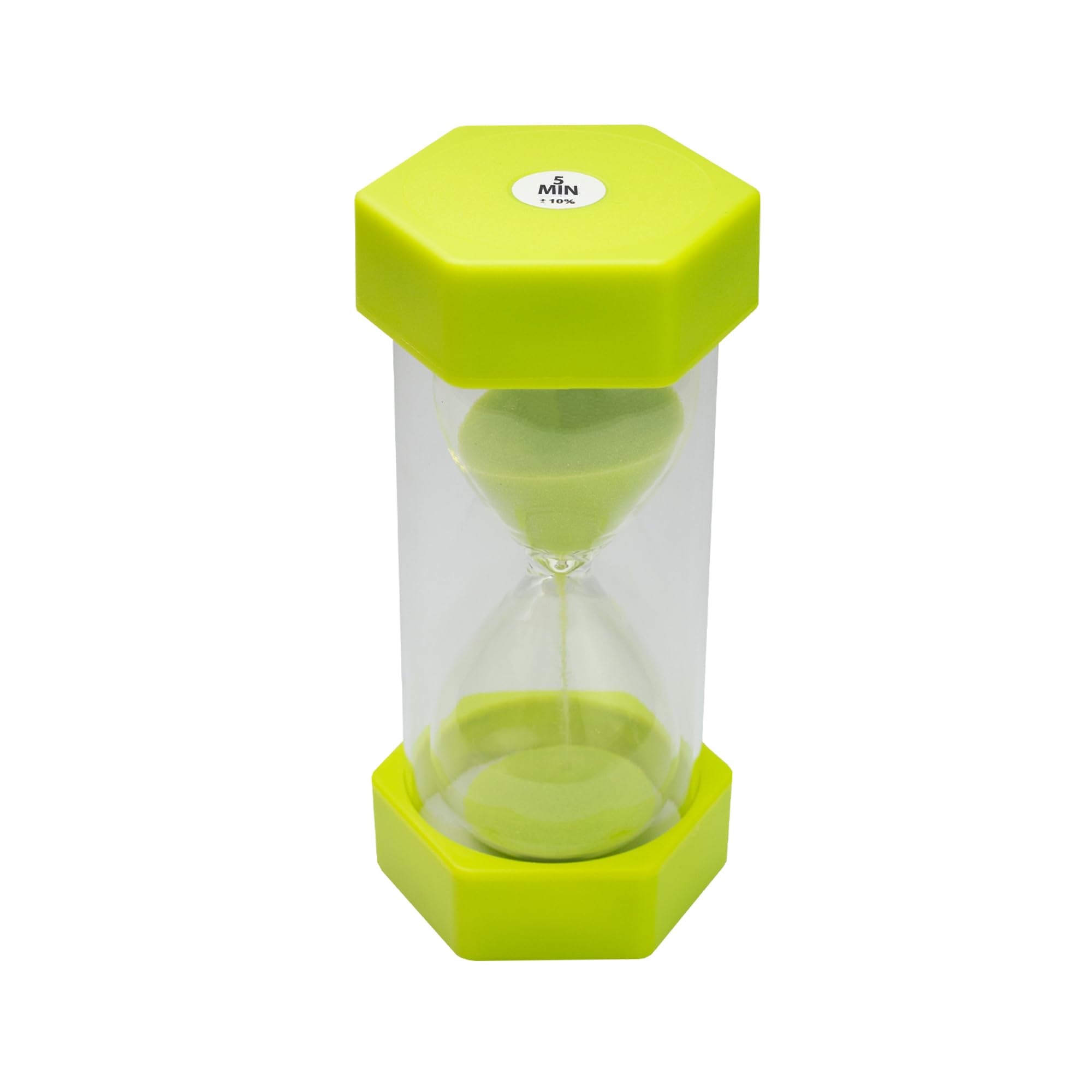 TeacherFav Sand Timer for Kids - 5 Minute Green - 5 inches Hour Glass Acrylic Covered for Classroom, Home & Kids Room - Medium S