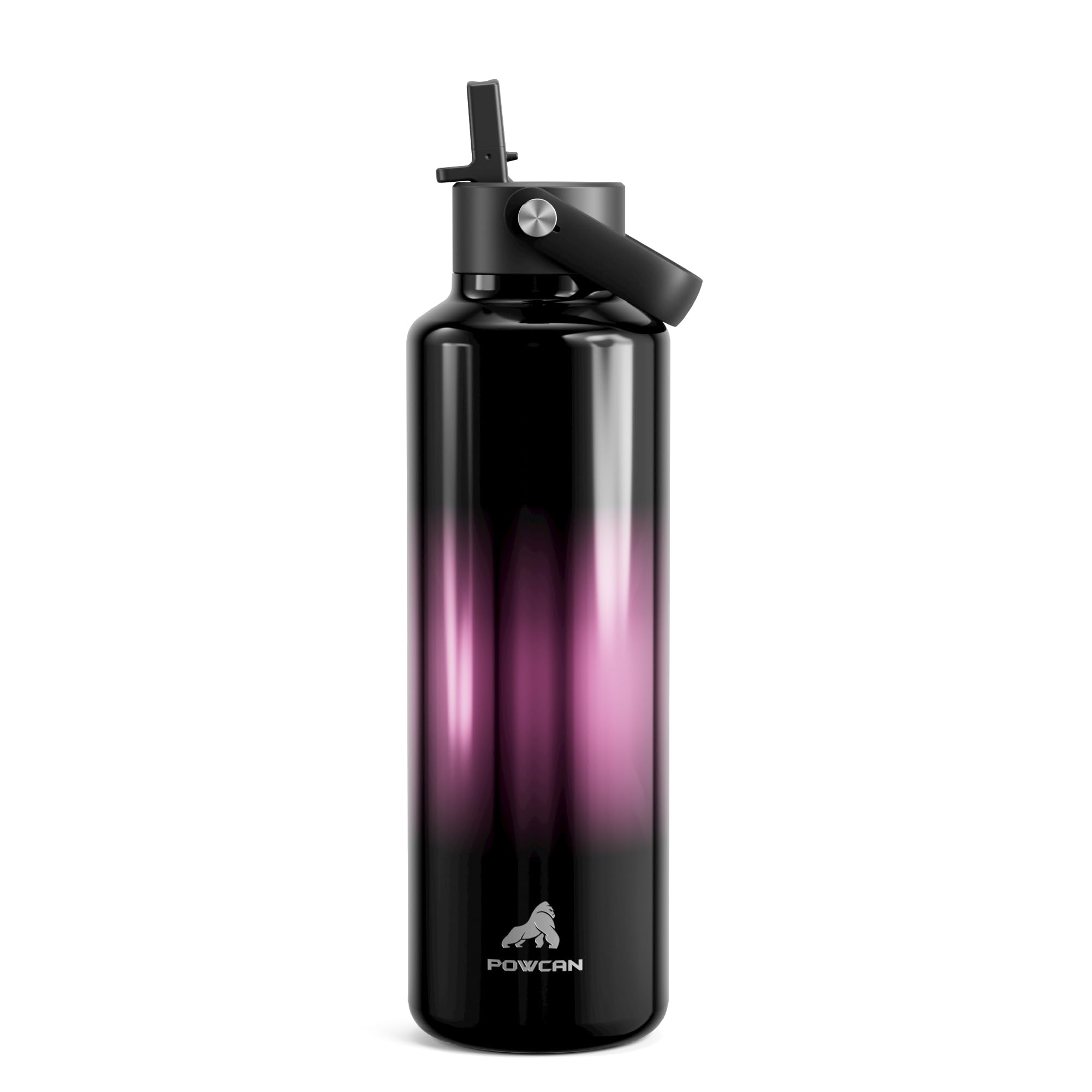 POWCAN 24 oz Insulated Water Bottle: Cold for 24 Hrs, Hot for 10 Hrs, Lightweight, Flex Cap, Stainless Steel Water Bottle with S