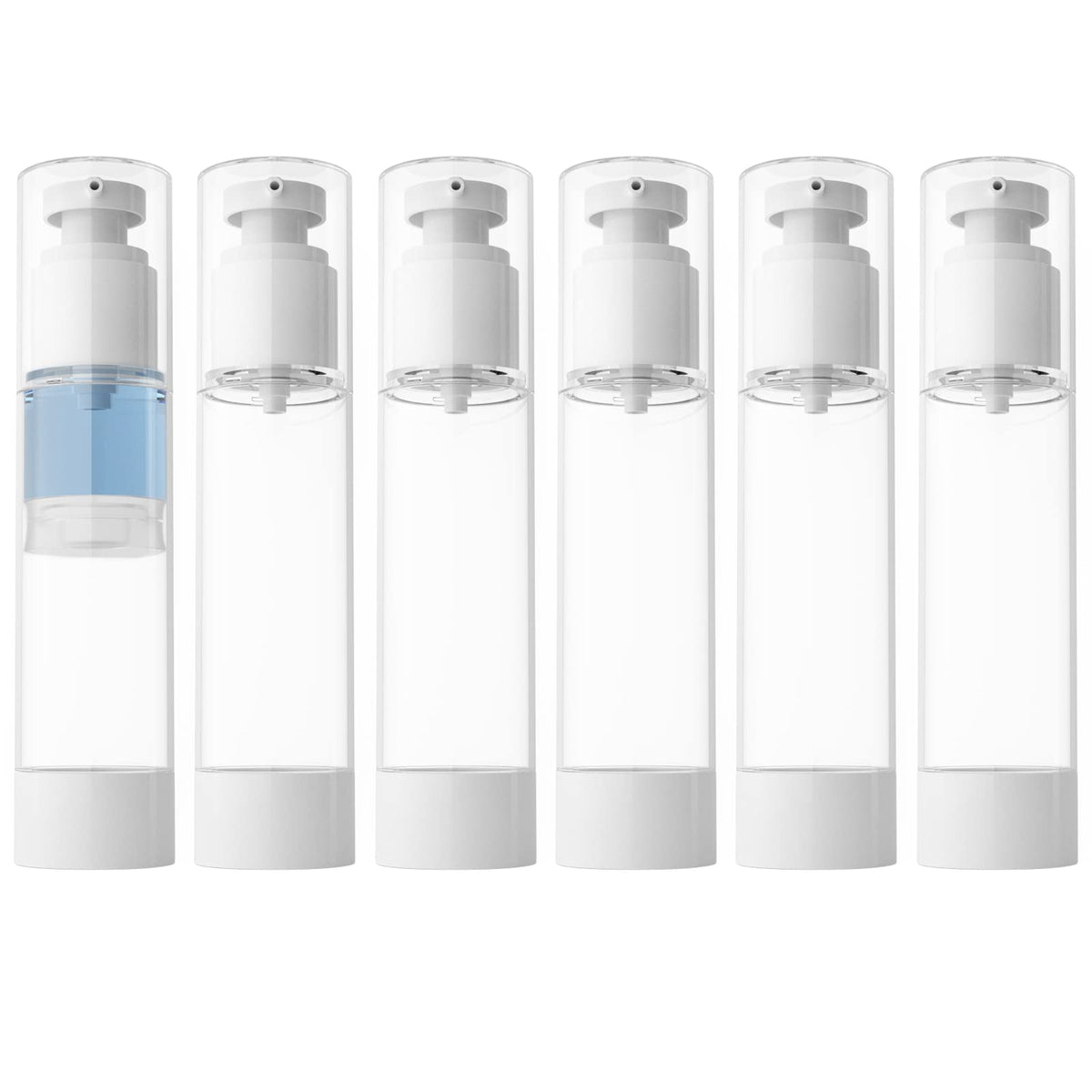 Longway 3.4 Oz 100Ml Clear Airless Cosmetic Cream Pump Bottle Travel Size Dispenser Refillable Containers For Foundation, Shampo