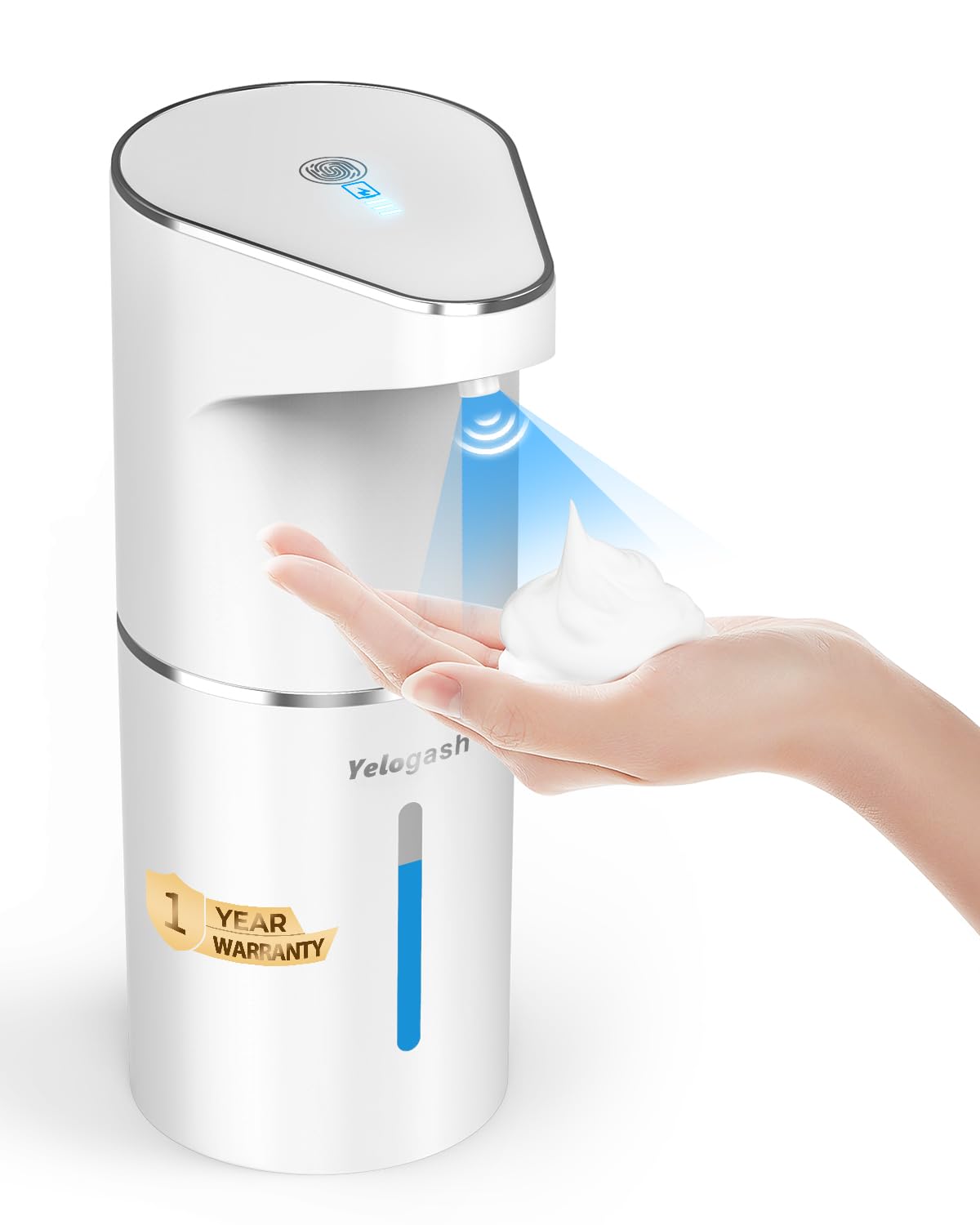 Automatic Soap Dispenser, Sensor Hand Wash Dispenser With 3-Speed Adjustable Foaming Handwash Dispenser, 1200Mah Battery With Au