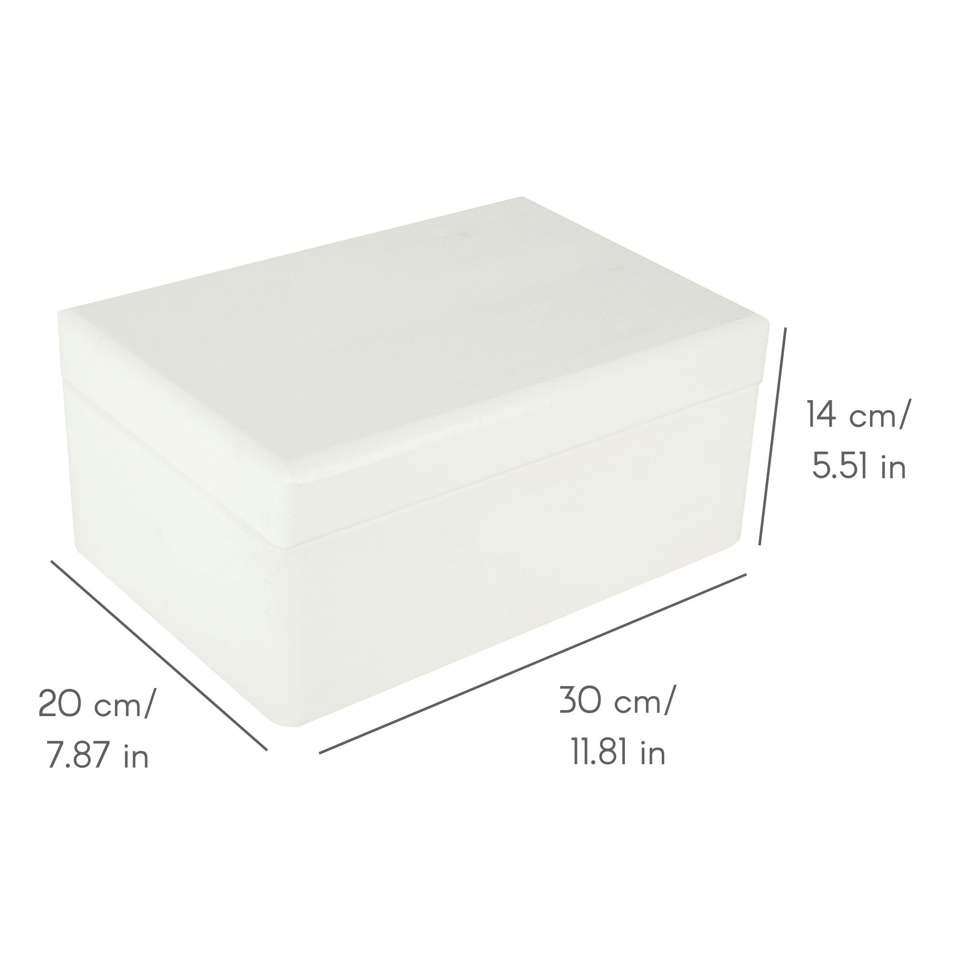 creative Deco Large White Wooden Box Storage with Hinged Lid  118 x 787 x 551 inches (+-05)  gift Box for Tool Dog Toy Shoes clothes Kitchen Storage  Wood Keepsake chest