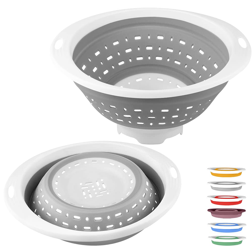 Qimh Collapsible Colander And Strainer, 5 Quart(1.25 Gal), Heavey Duty Kitchen Drainer Basket For Pasta, Veggies And Fruits, New