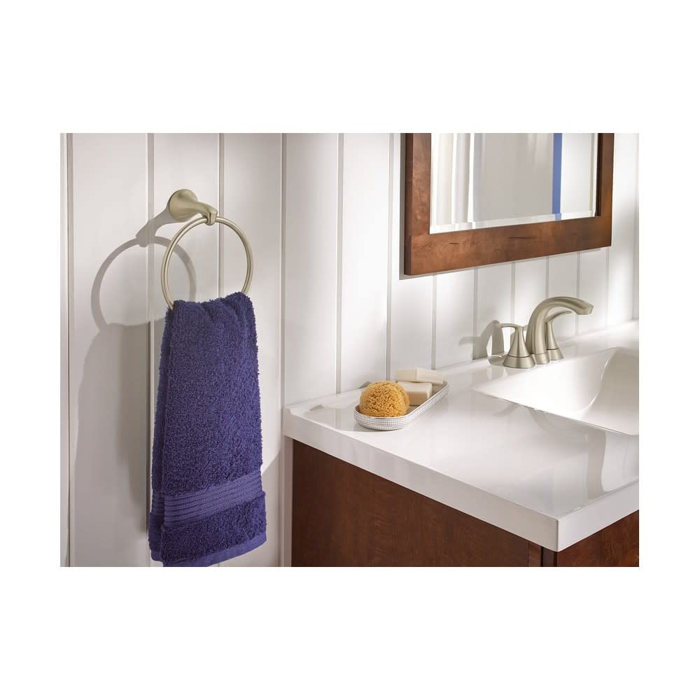 Moen Darcy Towel Ring With Press And Mark In Brushed Nickel