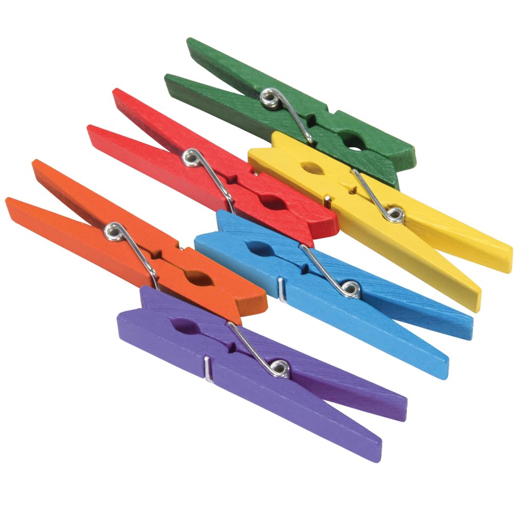 Really Good Stuff Classroom Management Rainbow Clothespins - 6 Colors