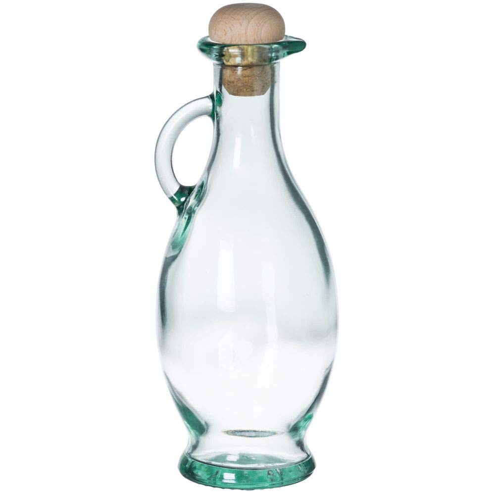 TableCraft H9220 Cash & Carry Tuscany Olive Oil Bottle, 8 oz. Green Tint Glass Bottle (Dishwasher Safe), Cork Stopper (Hand wash