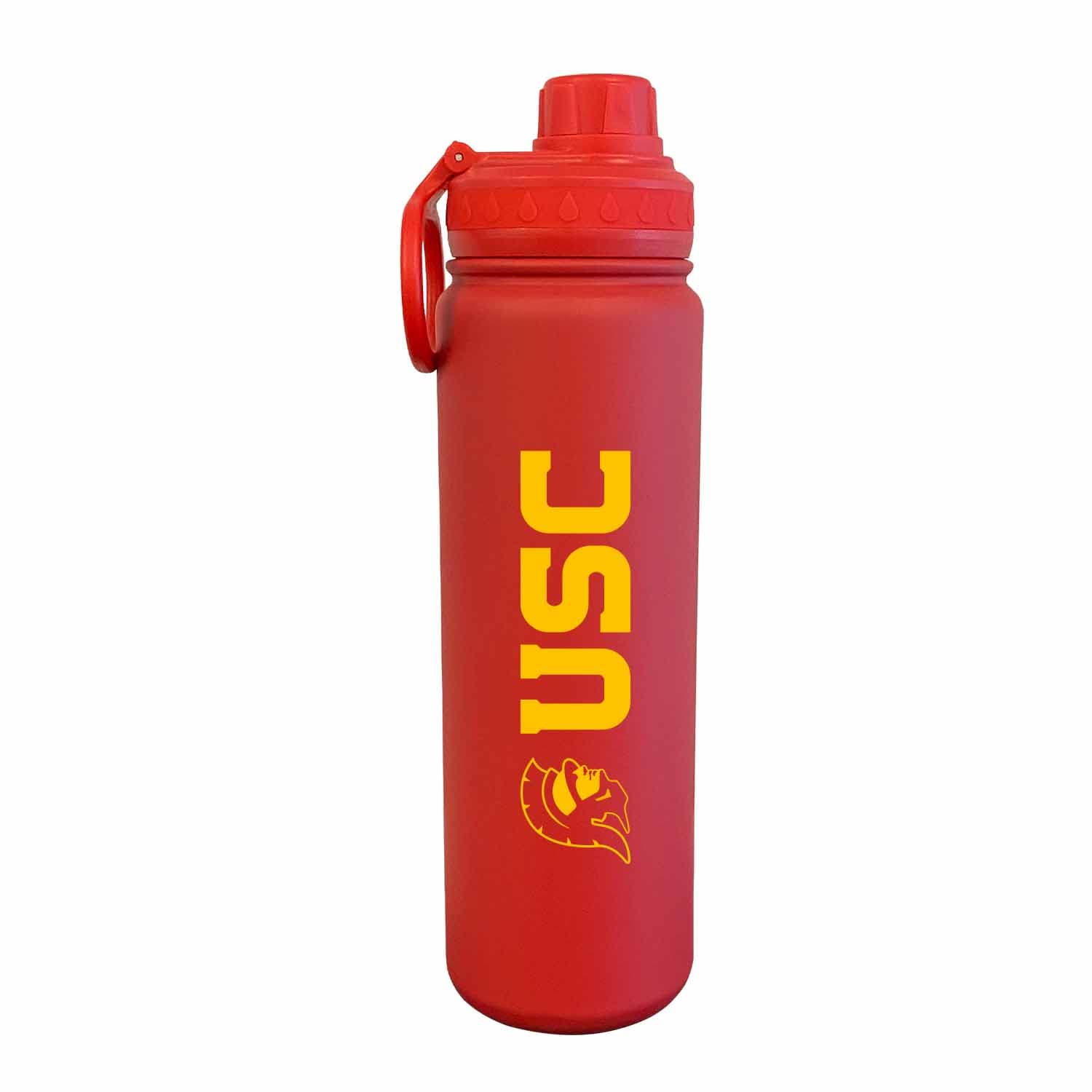 Campus Colors NCAA Stainless Steel Water Bottle - Twist on cap - 24 oz - Carry Clip - Keeps Your Drinks Hot or Cold for Hours (U