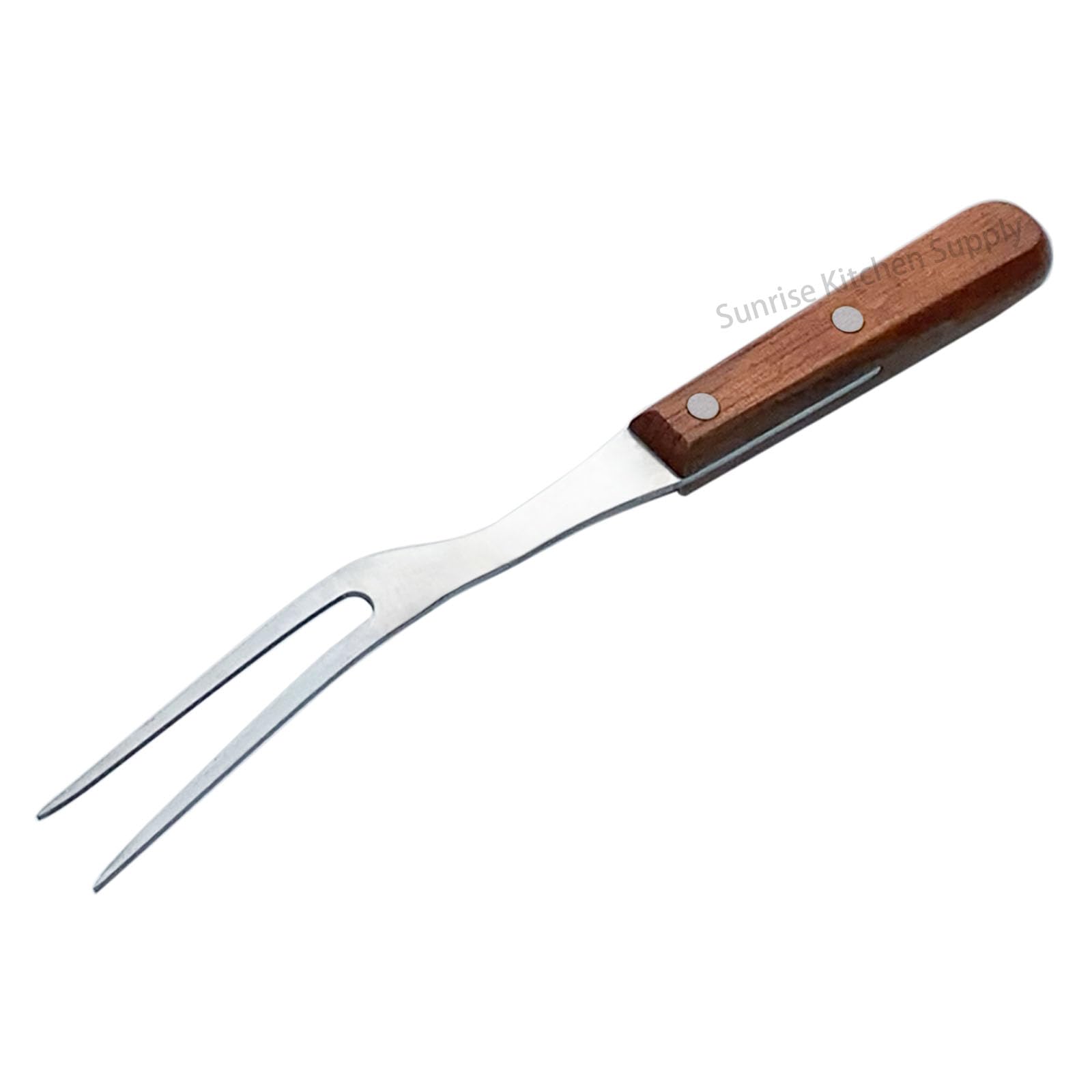 Stainless Steel Turner Spatula & Meat Fork With Wood Handle (Pack Of 2 10.5'' Forks)