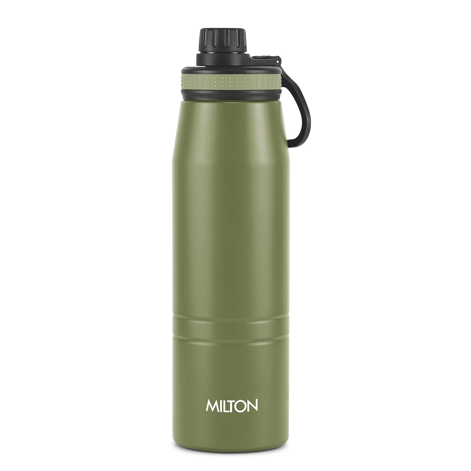Milton Sparkle 900 Thermosteel Insulated Water Bottle, 925 ml, Military Green | Hot and Cold | Leak Proof | Office Bottle | Spor