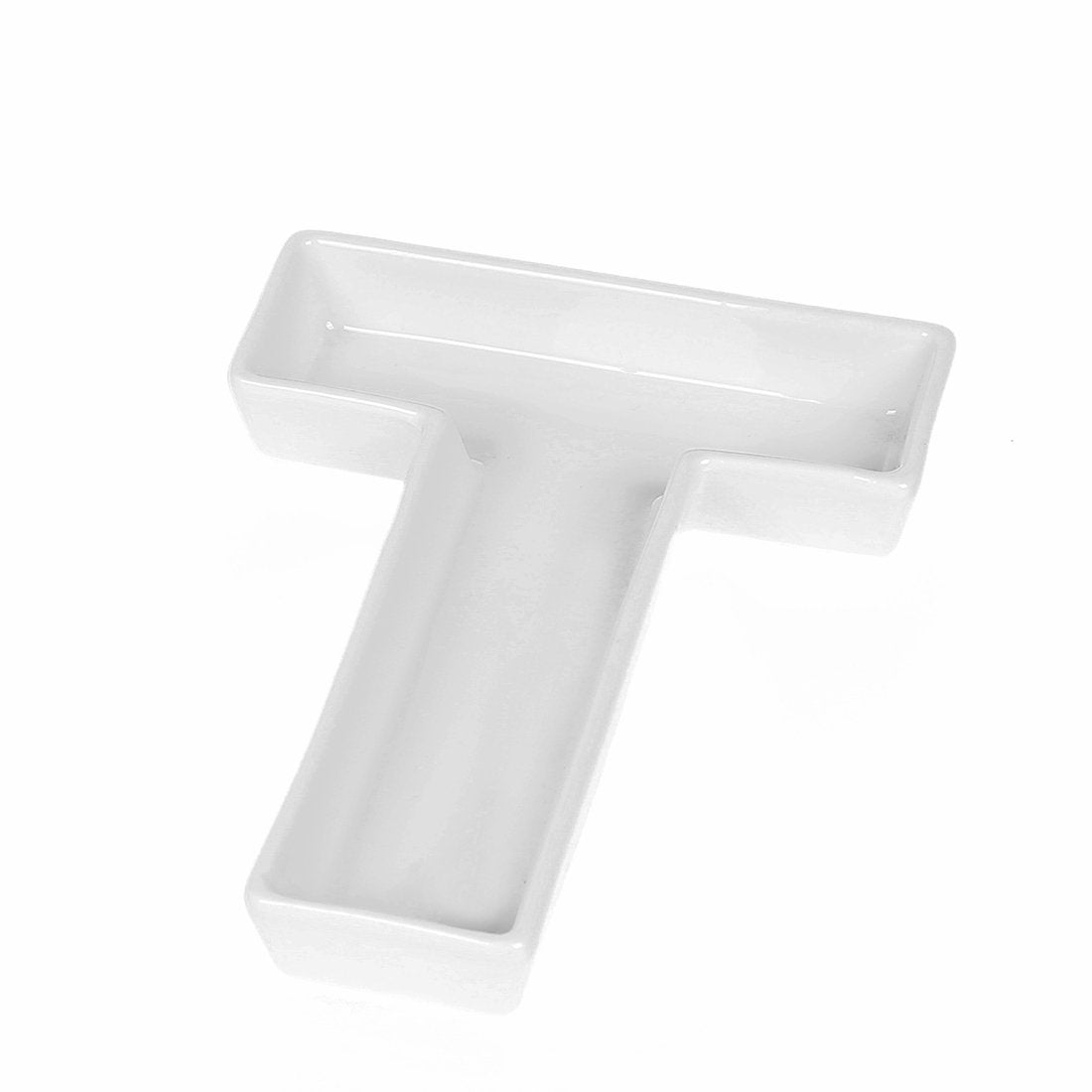 Coffeezone Small Candy/Nuts Decoration Ideas, Small Porcelain Dishes in Letter Shape, Wedding Decoration (Letter T)