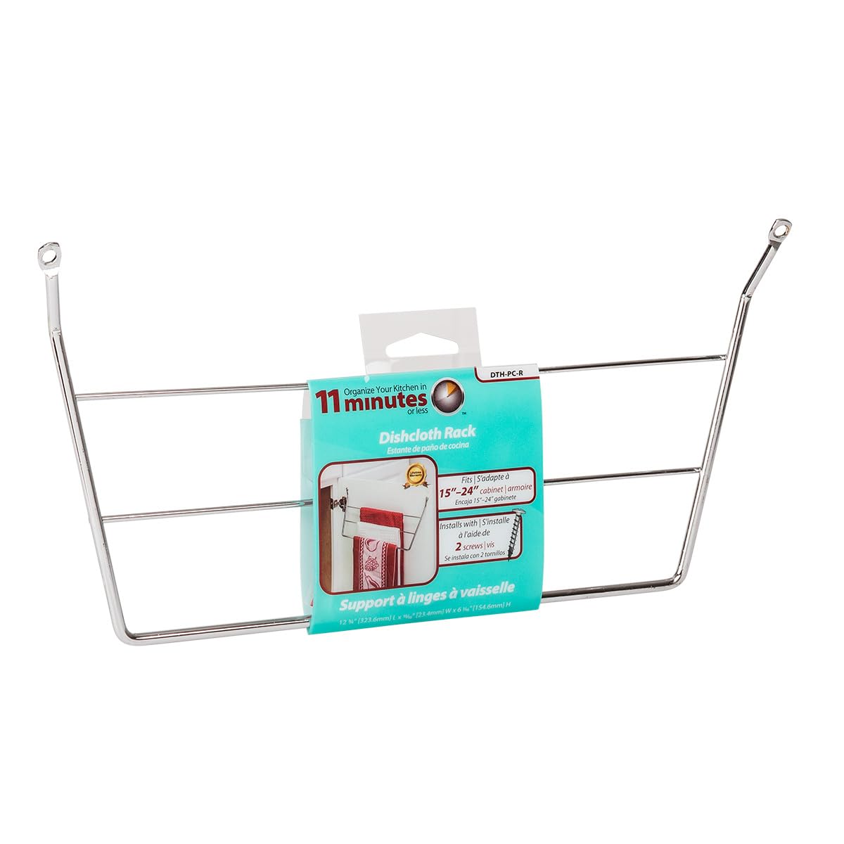 Hardware Resources Door Mount 3-Tier Dishcloth Rack, Chrome