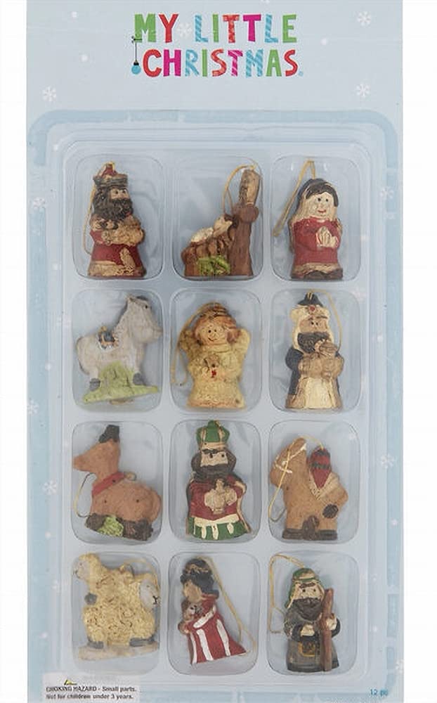 Set of 12 Mini Christmas Tree Ornaments for Tiny Tree (Nativity Set)