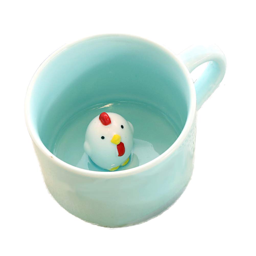 Zah 3D Mug Animal Inside Cup Cartoon Ceramics Figurine Teacup Christmas Birthday Gift For Boys Girls Kids Women Men Coffee Mug (
