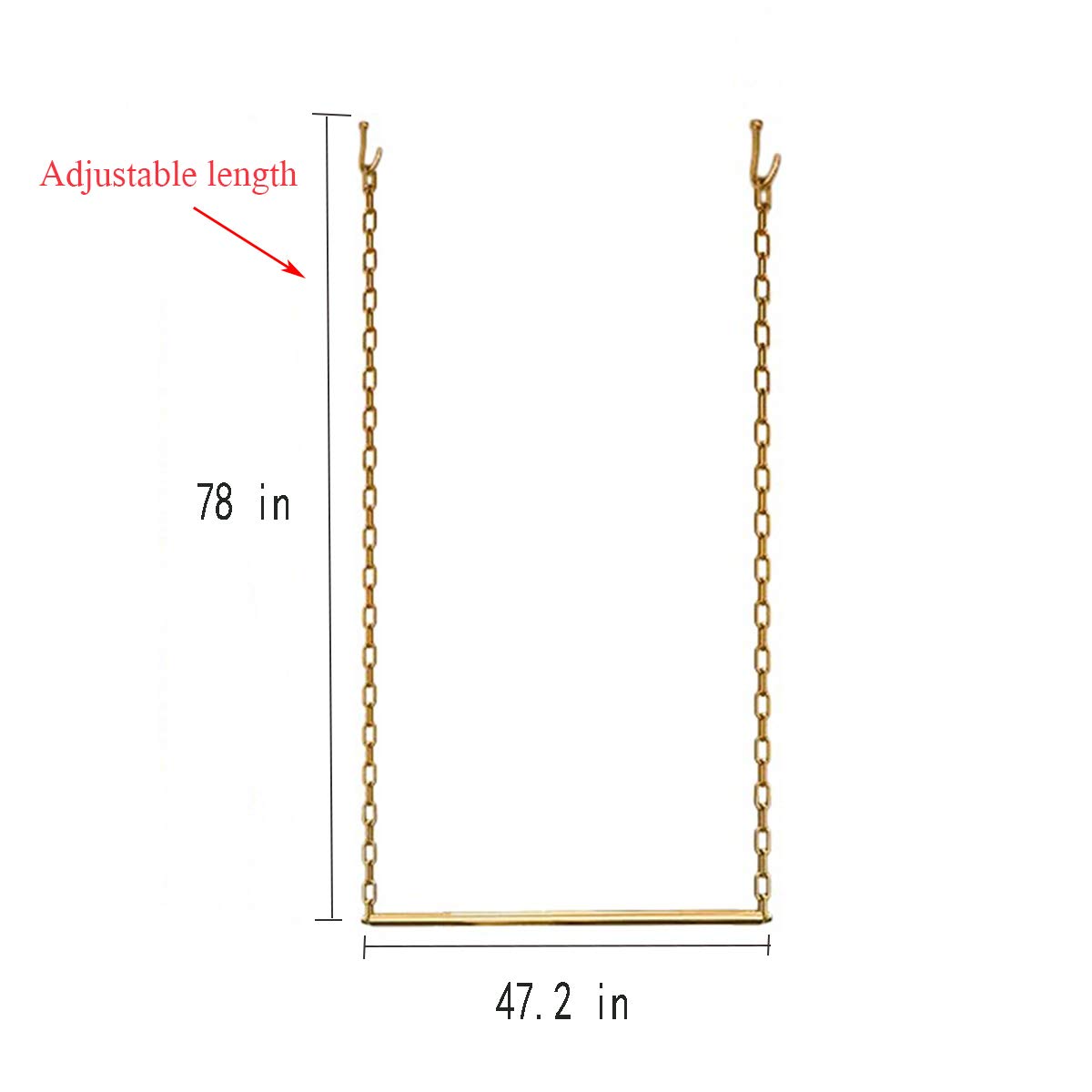 Furvokia 2 Pcs Adjustable Height Creative Chain Clothing Hanging Racks,Clothes Storage Shelves, Heavy Duty Metal Garment Rack,Re