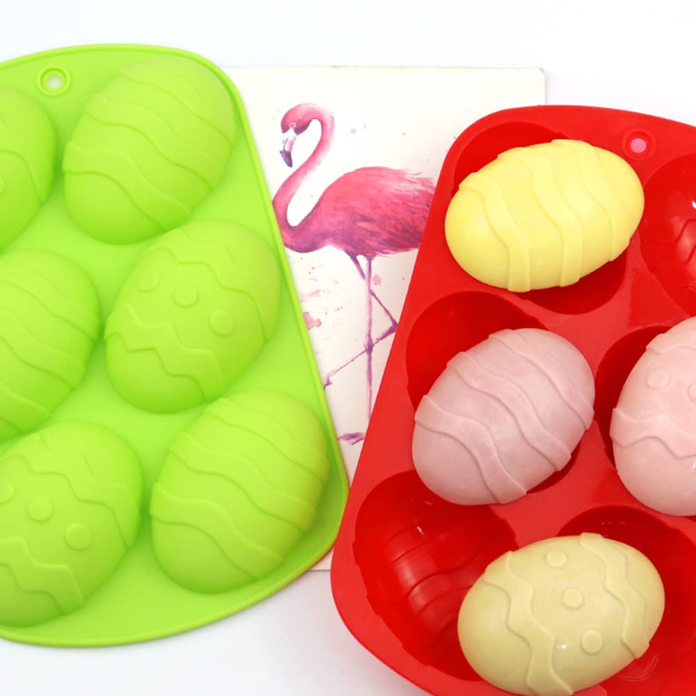 Echodone 2 Pieces Easter Silicone Egg Mold Egg Shape Baking Mold Chocolate Candy Mold For Easter Theme Party Decoration