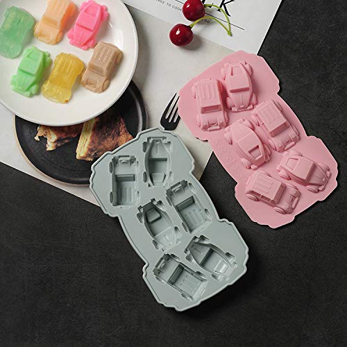 Cute Car Ice Cube Trays Silicone Chocolate Mold Wax Melt Molds Easy Release Ice Trays Non-Stick Chocolate Soap Pudding Jello Ice