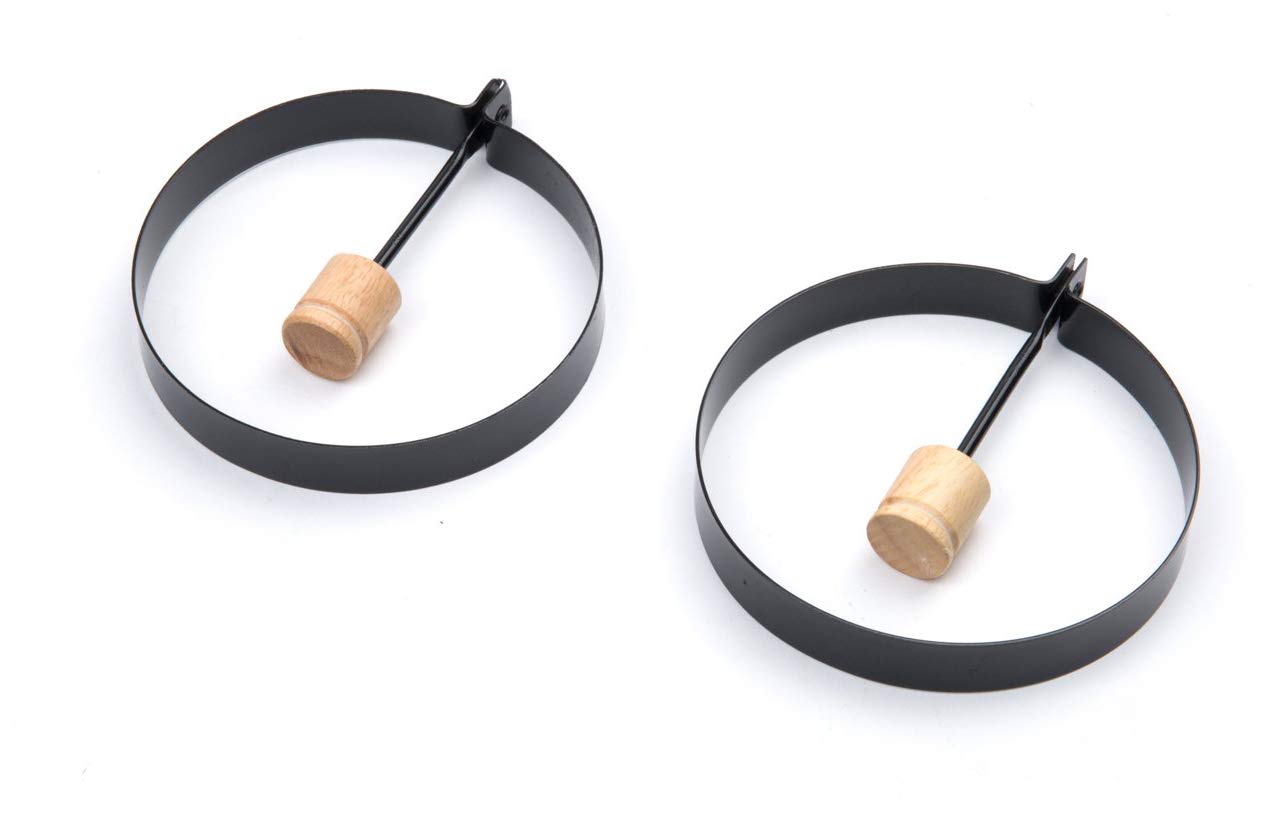 Fox Run Non-Stick Egg Ring with Folding Handle, Set of 2