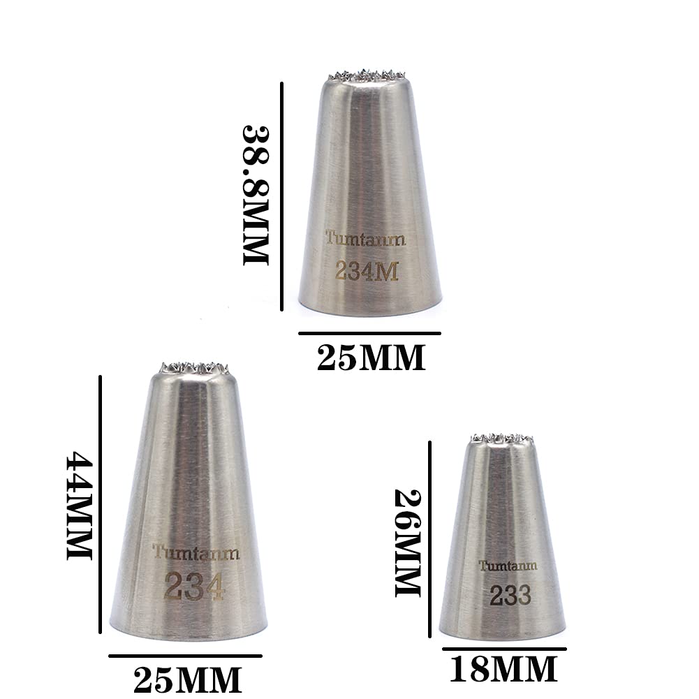 Tumtanm #234M #234#233 Seamless Grass Piping Tip, Diy Piping Icing Nozzle Tool For Cupcakes