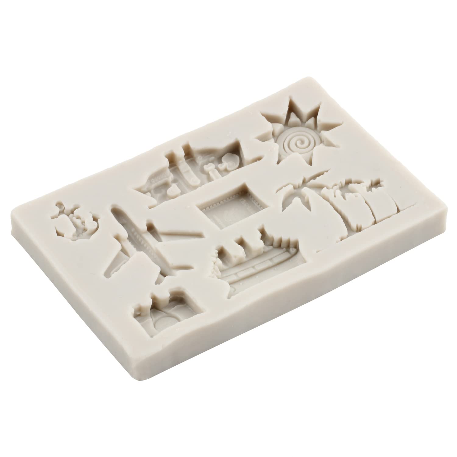 Mypracs Airplane Silicone Mold Travel Luggage Bag Fondant Mold Vacation Traveler Themed Mold Camera Cruise Mold For Sugar Cake D