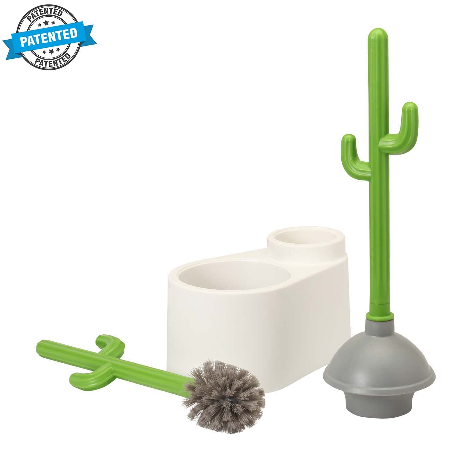 Allobub Cactus Toilet Plunger And Brush Set For Bathroom Cleaning - 1 Set