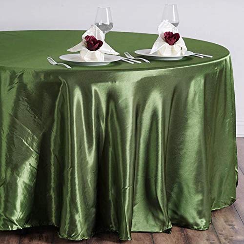 Balsacircle 108-Inch Willow Green Round Satin Tablecloth Table Cover Linens For Wedding Party Catering Kitchen Dining Events Kit