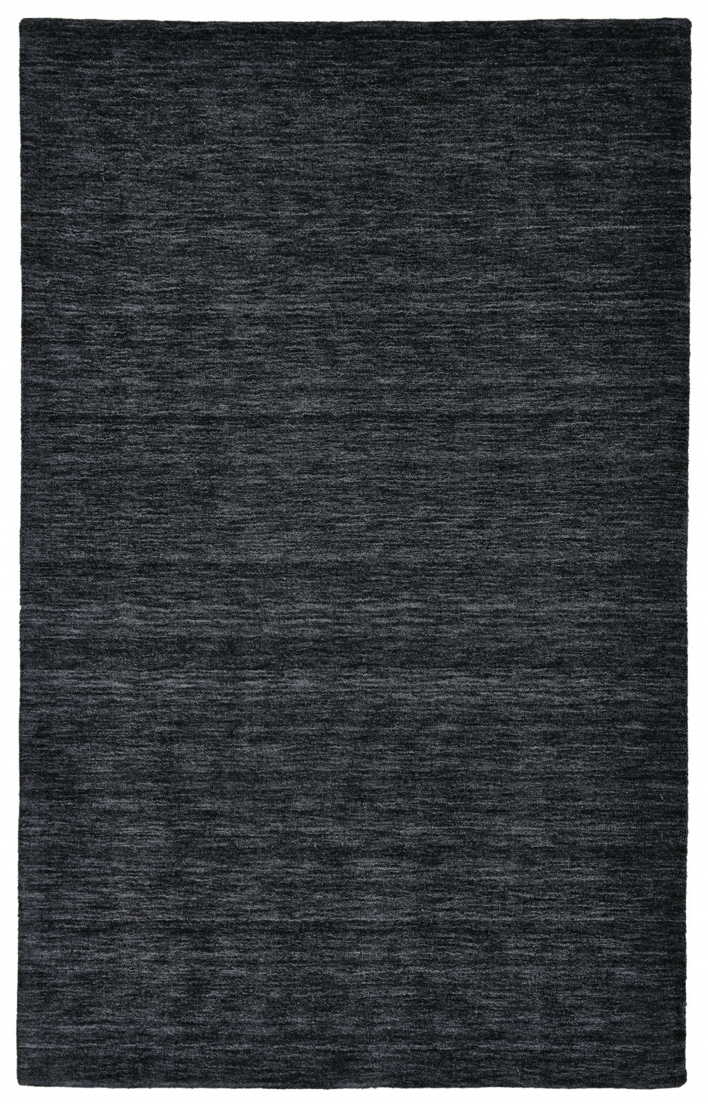5 X 8 Black Wool Hand Woven Stain Resistant Area Rug