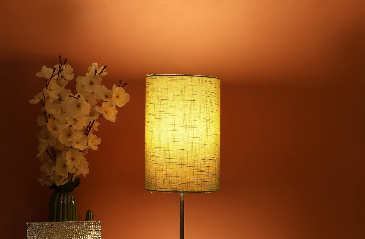 Btr Crafts Green Texture Cylinder Lamp Shade, Decorative Light Lamp For Living Room, Home, Bedroom, Suitable For Medium Table & 