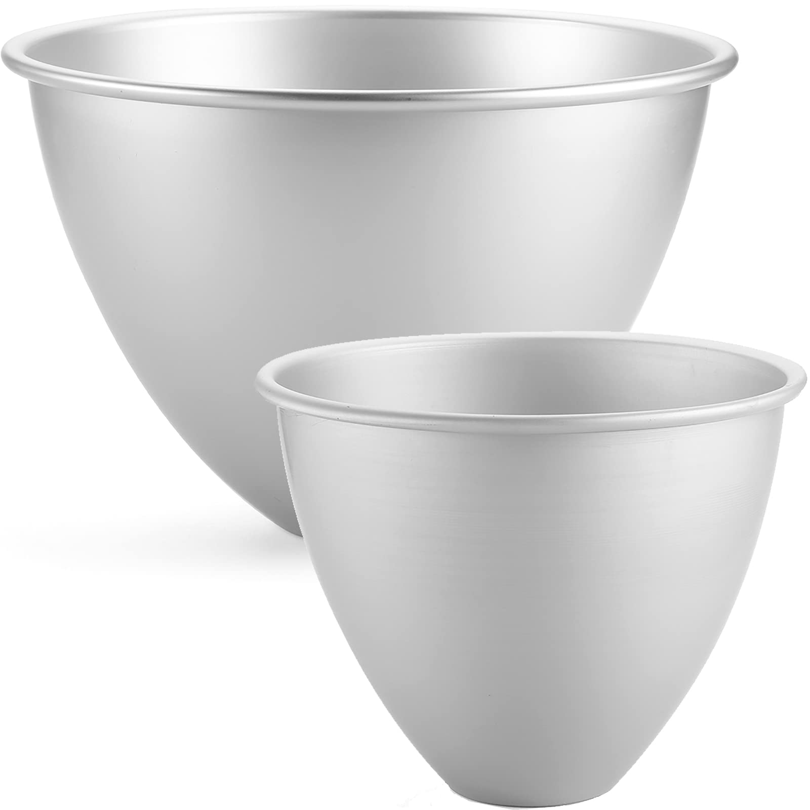 Wuweot 2 Pack Doll Dress Cake Pan Mold, 8'' & 6'' Princess Skirt Cake Mold, Non Stick Aluminum Semicircle Dessert Mold Baking Su