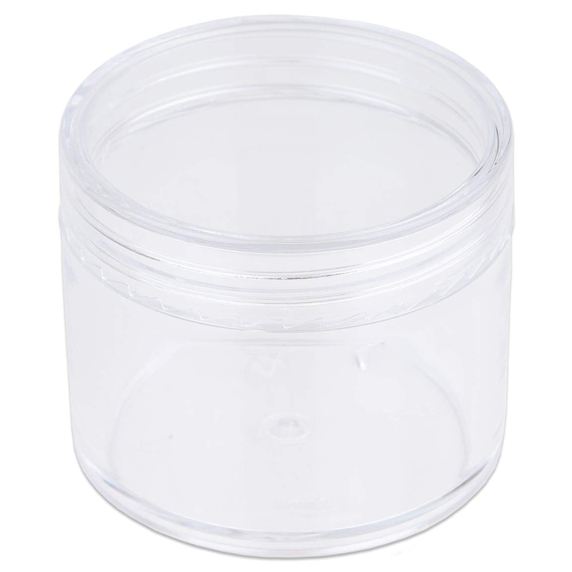 Beauticom 60 Grams/60 Ml (2 Oz) Round Clear Leak Proof Plastic Container Jars With Clear Lids For Travel Storage Makeup Cosmetic