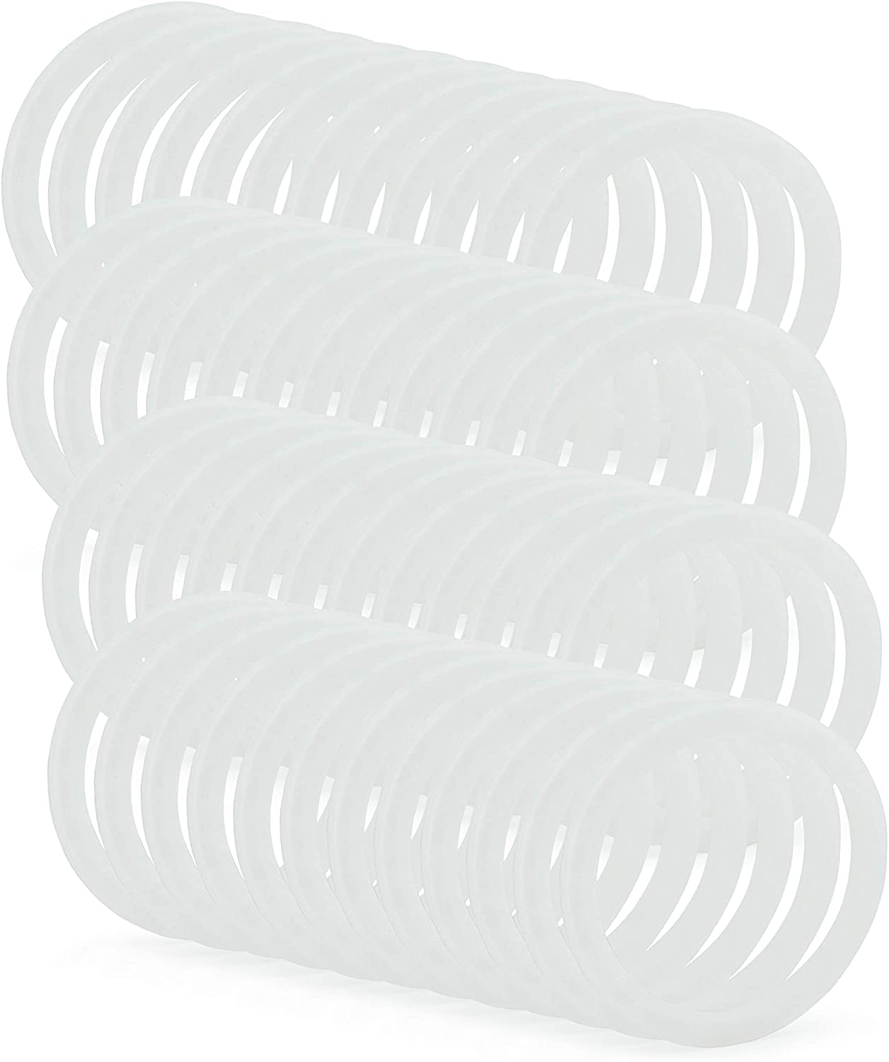 Cornucopia Silicone Seal Rings For Mason Jar Lids (Wide Mouth, 48-Pack), Airtight Seal Gasket For Plastic Lids 86-450 Size