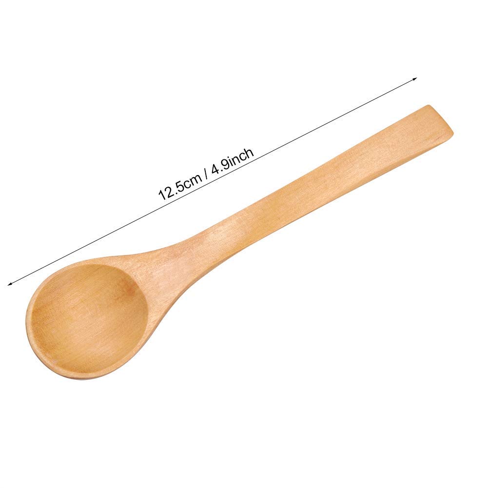 30Pcs Wooden Spoons For Cooking Dishwasher Healthy Mini Spoon Eating Kitchen Condiment Tools Ice Cream Sugar Honey Coffee Teaspo
