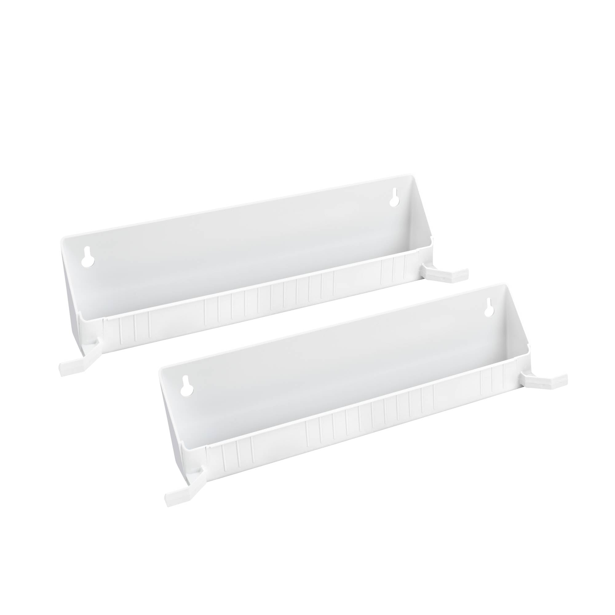 Rev-A-Shelf Tip-Out Accessory Organizer Tray for Kitchen/Bathroom Drawers with Heavy Duty Tab Stops  14 Inch  White  2-Pack  6562-14-11-52