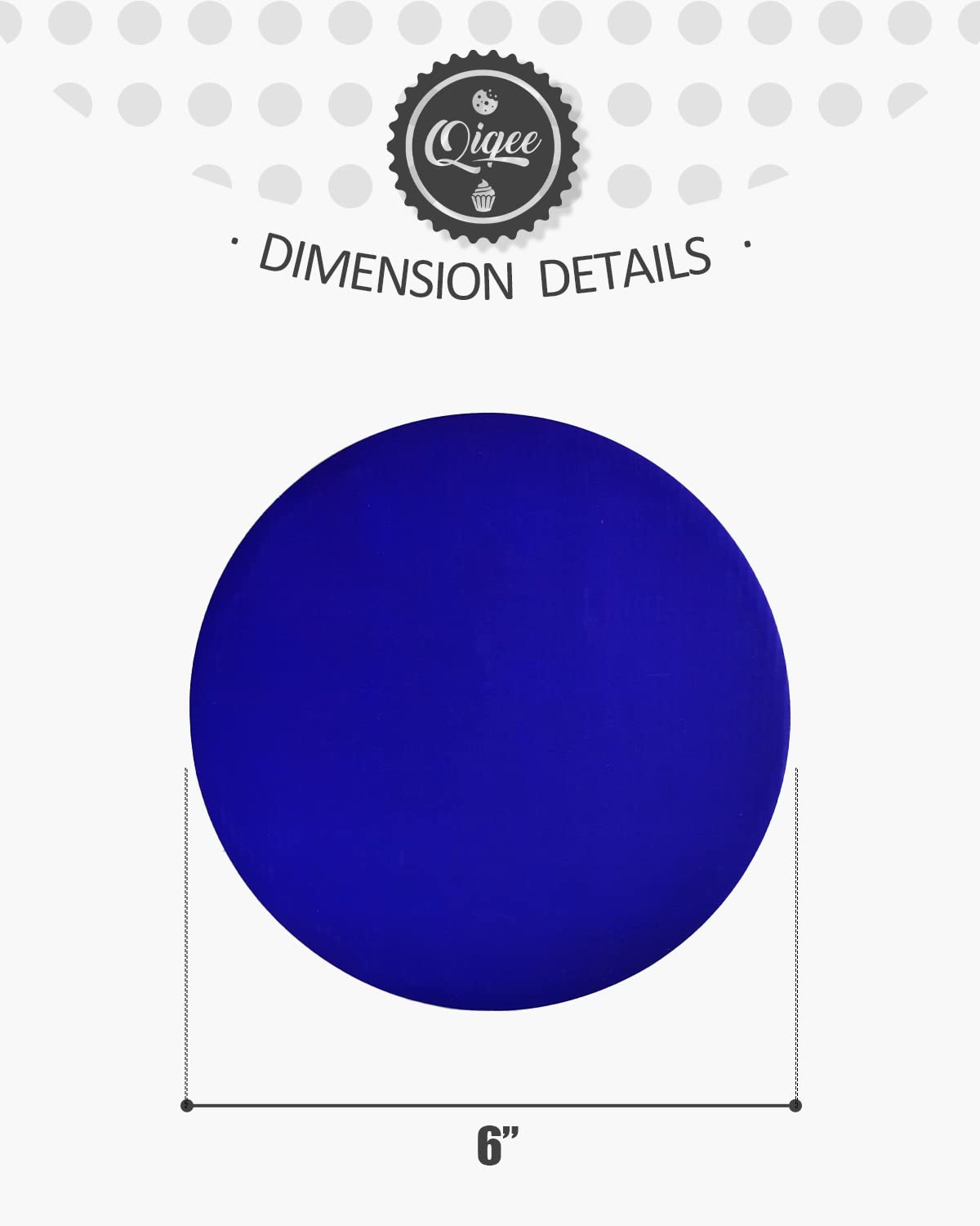 Qiqee 6 Inch Deep Blue Cake Boards Round 40-Packs Circles Rounds Base Food-Grade Cardboard Cake Plate(Thinner But Stronger)