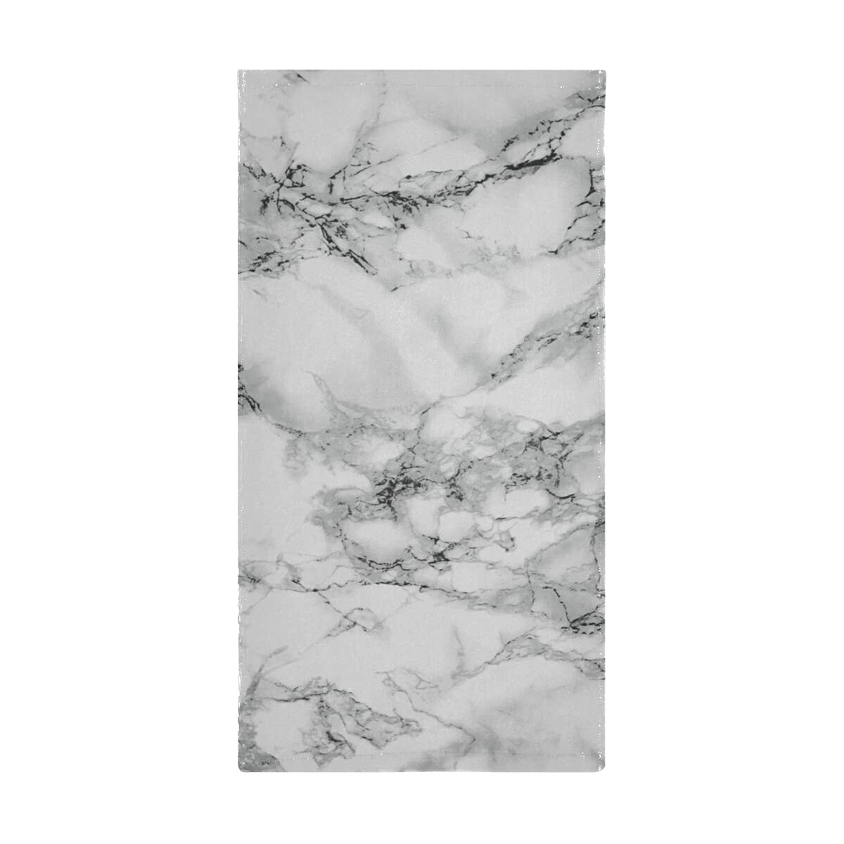 Giwawa Marble Hand & Face Towels 2 Pcs Absorbent White Marble Prints Soft Stone 28.3X14.4In