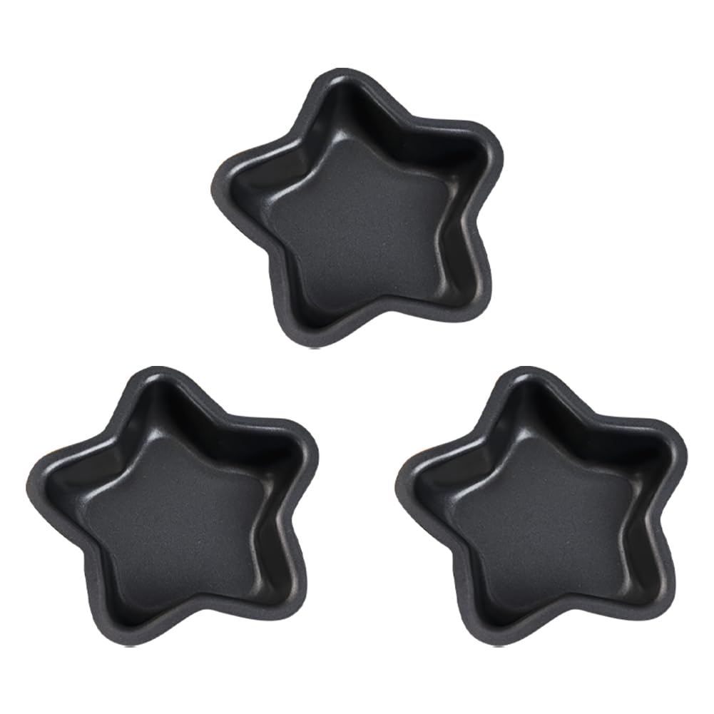 Uuyyeo 3 Pcs Mini Star Cake Pan Mold Cheese Cake Baking Tin Oven Bread Baking Mold Pan Cake Decorating Pan Birthday Party Baking