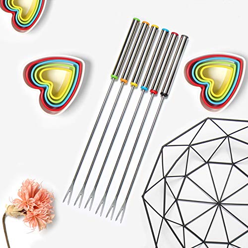 24Pcs Fondue Forks, Betterjonny 9.4In Stainless Steel Fondue Sticks Color Coded Cheese Forks With Heat Resistant Handle For Hot