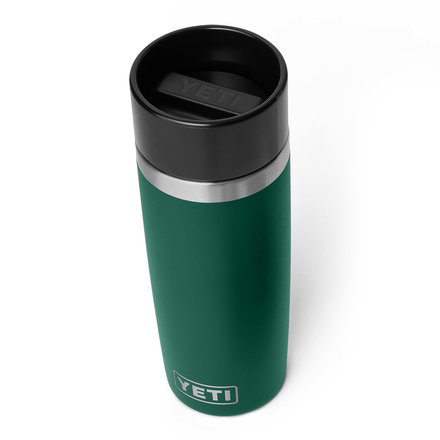 YETI Rambler 16 oz Travel Bottle, Stainless Steel, Vacuum Insulated with Leakproof Commuter Cap, Black Forest Green