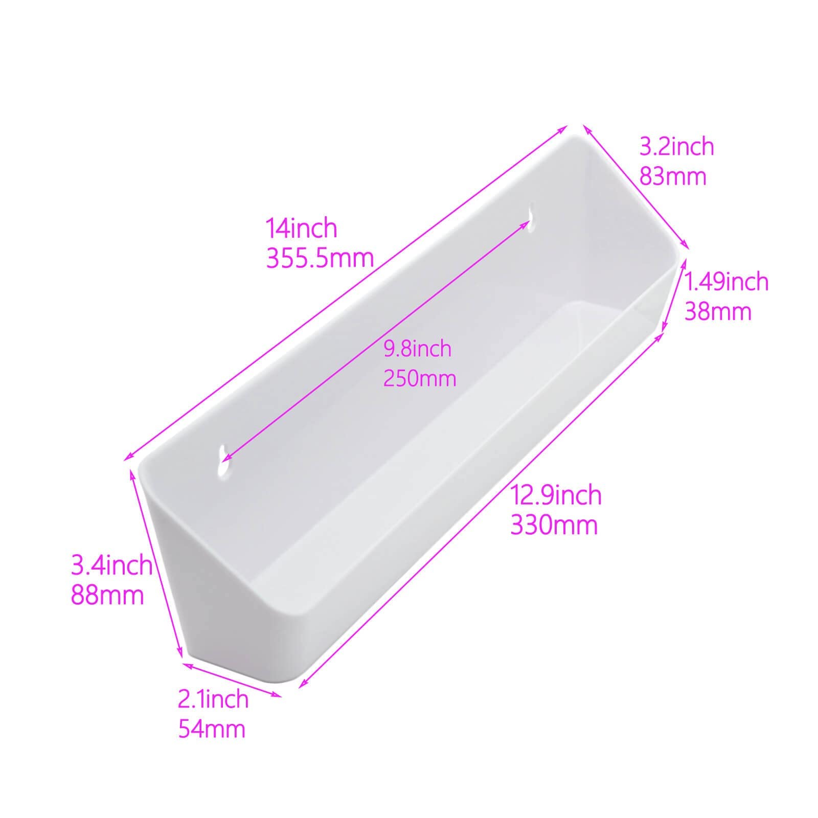 Aiwaiufu Kitchen Sink Front Trays Tip Out Tray Set 14 Inch Polymer Plastic White (2 Pack)