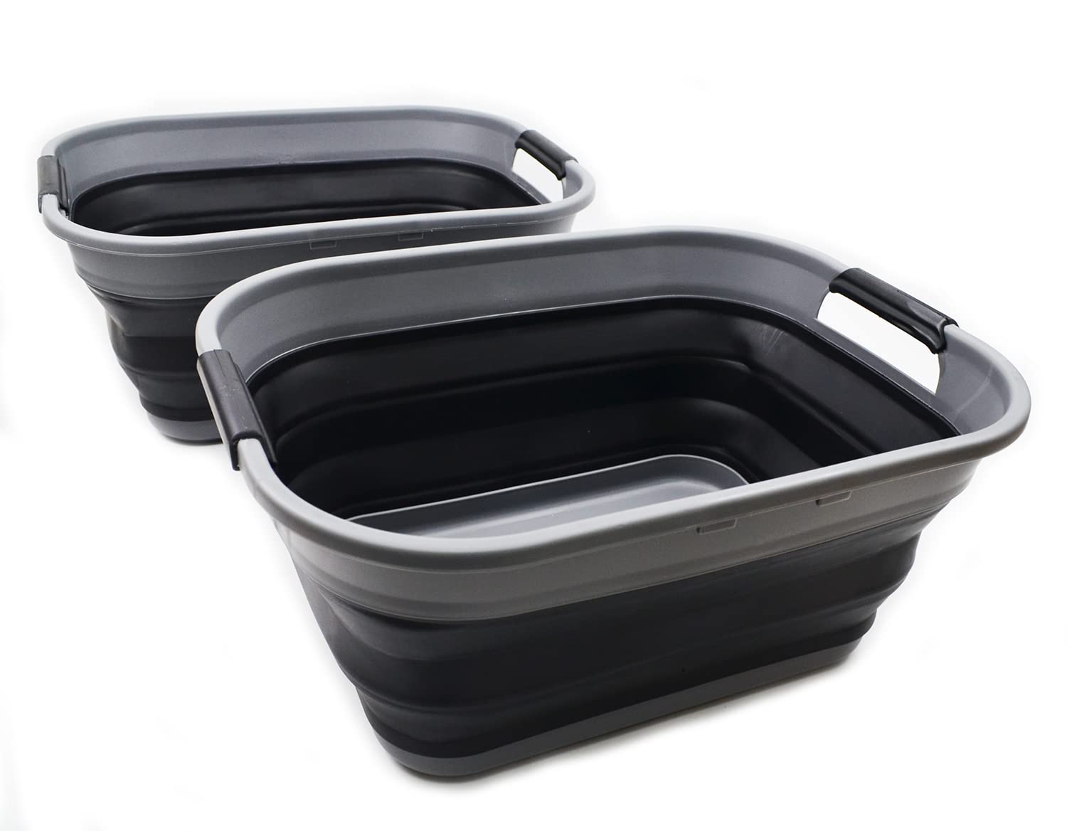 SAMMART 17.5L (4.6 Gallon) Collapsible/Foldable/Pop Up/Portable Washing Tub/Storage Basket, Water Capacity 13.5L/3.5 Gallon (2, 