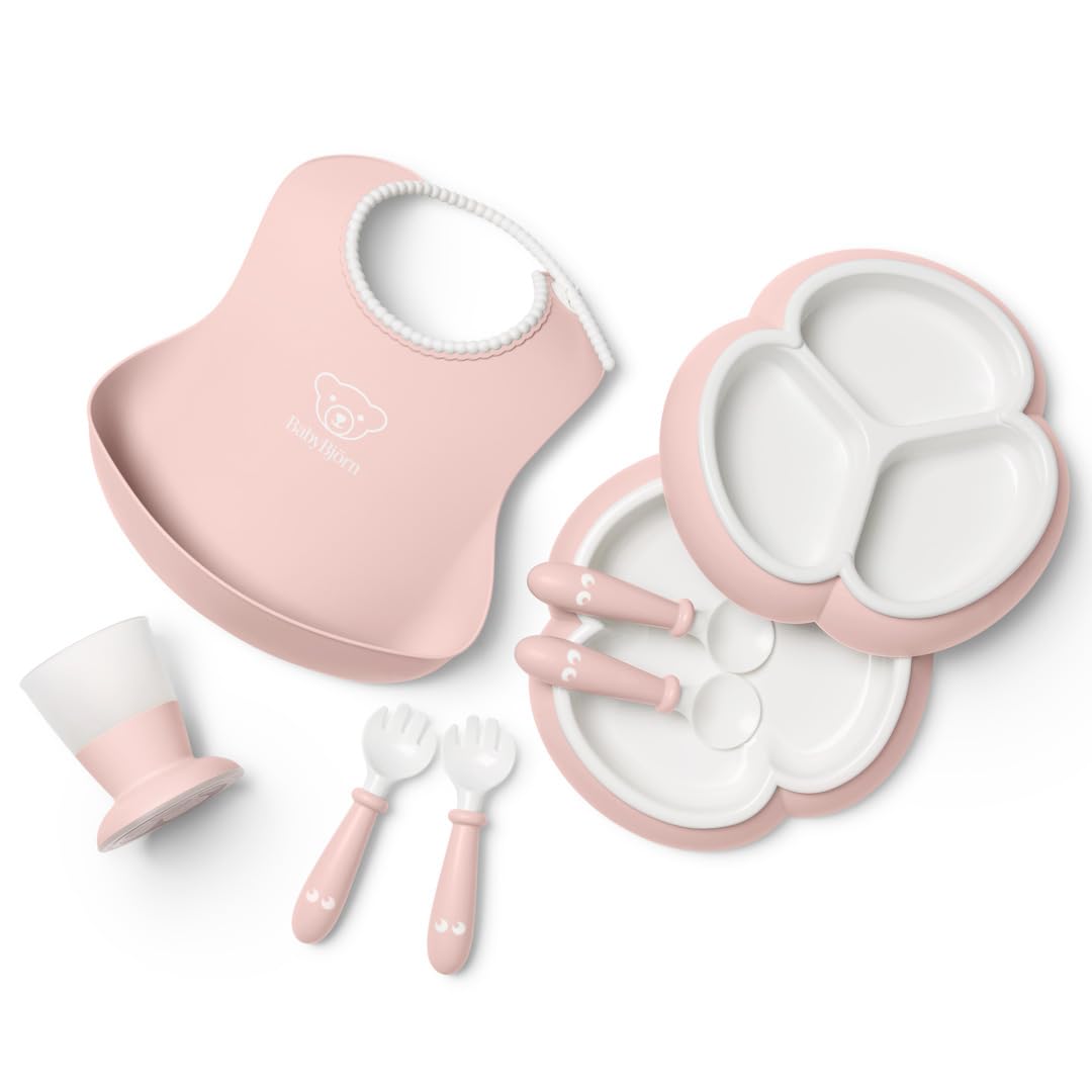 BabyBjrn Dinnerware Set, 8 pcs, Powder Pink